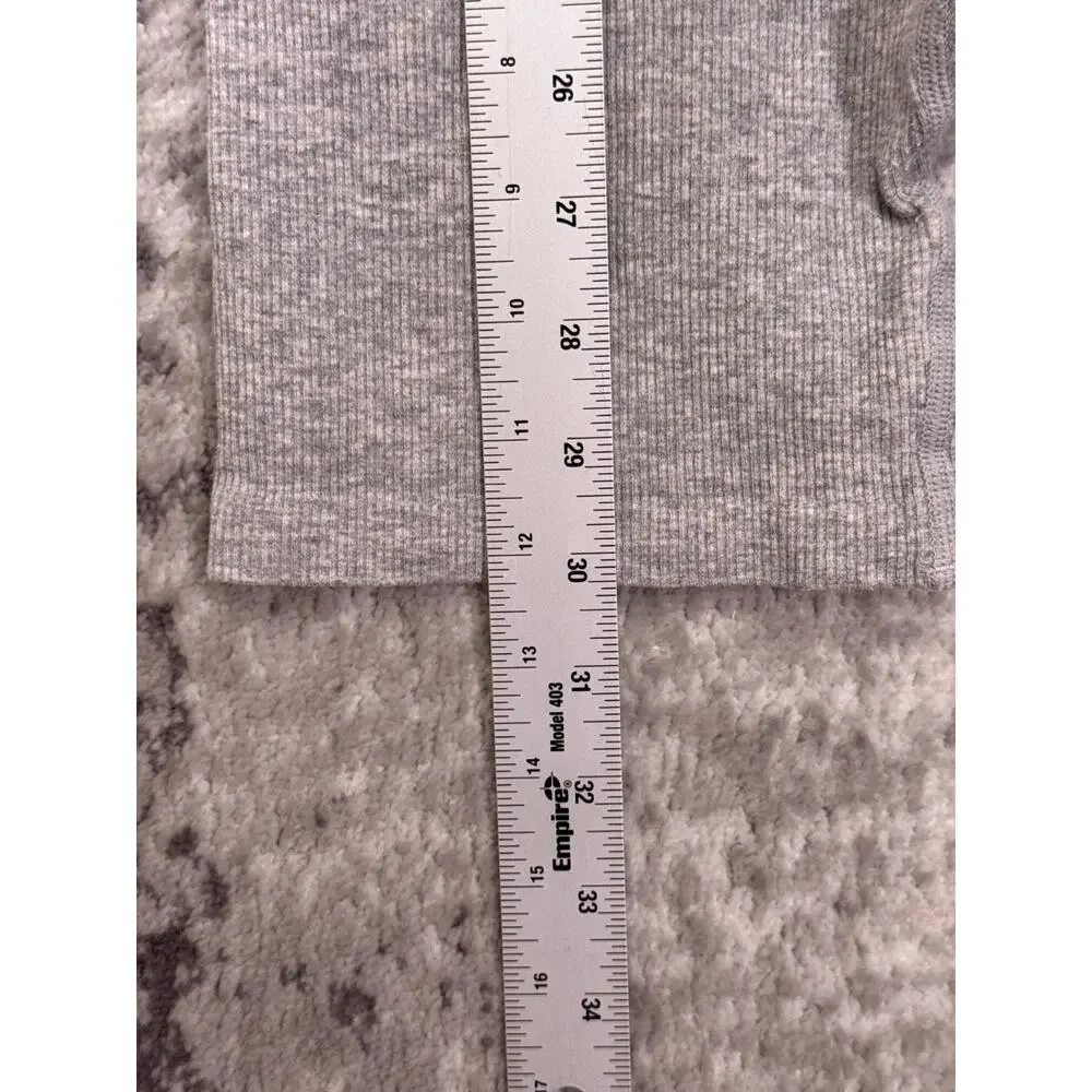 ALO Seamless Ribbed Mellow Romper Medium Womens Heather Gray